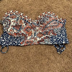 Navy printed Bikini top